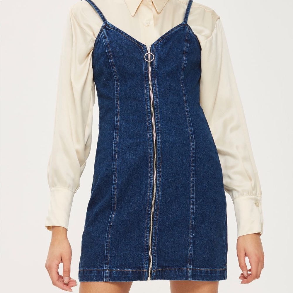 Topshop Moto Mena Zip Front Dress
